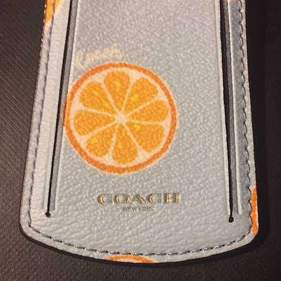 COACH - LUGGAGE TAG WITH ORANGE PRINT (NWT) - Picture 3 of 10